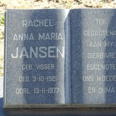 JANSEN Rachel Anna Maria nee VISSER 1921-1977