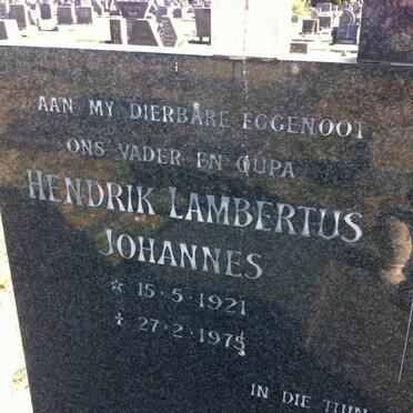 KRUGER Hendrik Lambertus Johannes 1921-1975