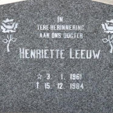 LEEUW Henriette 1961-1984