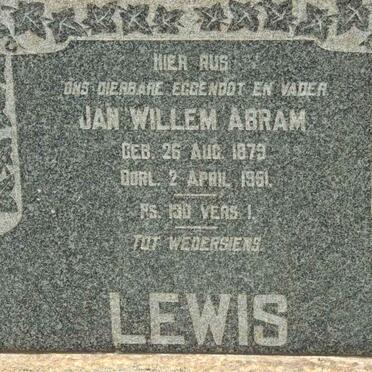 LEWIS Jan Willem Abram 1879-1951