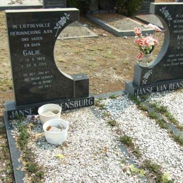 RENSBURG Galie, Janse van 1929-1994 &amp; Kotie 1933-1993
