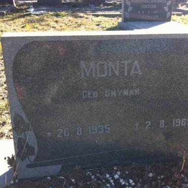 SNYMAN Monta 1935-1969