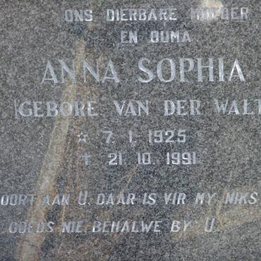 STEYN Anna Sophia nee VAN DER WALT 1925-1991