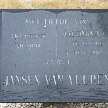 VUUREN Jacomina C., Jansen van 1905-1992
