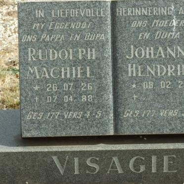 VISAGIE Rudolph Machiel 1926-1988 Johanna Hendrina 1927-