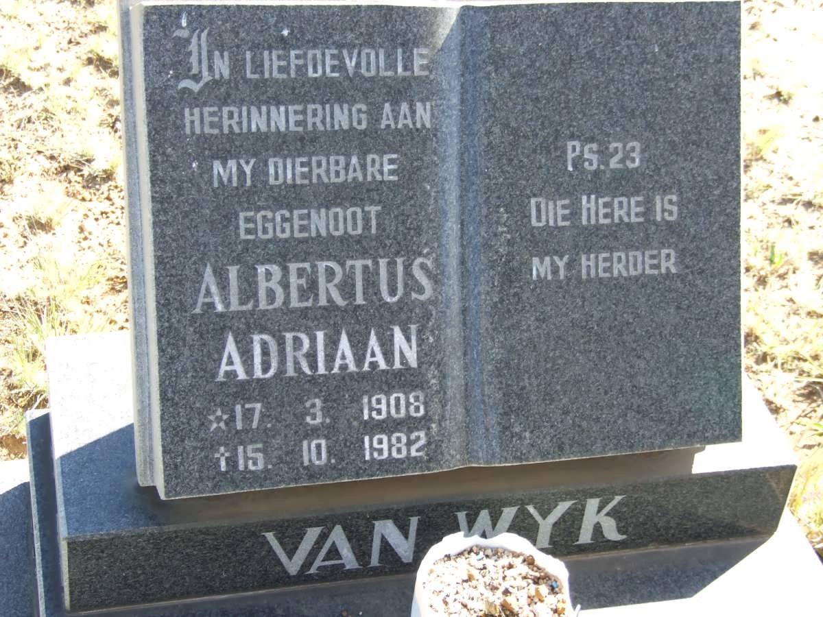 WYK Albertus Adriaan, van 1908-1982