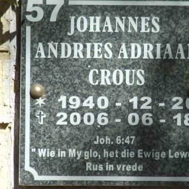 CROUS Johannes Andries Adriaan 1940-2006