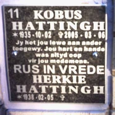 HATTINGH Kobus 1935-2005 &amp; Herkie 1938-
