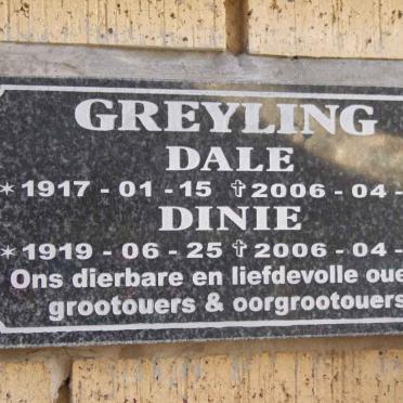 GREYLING Dale 1917-2006 &amp; Dinie 1919-2006