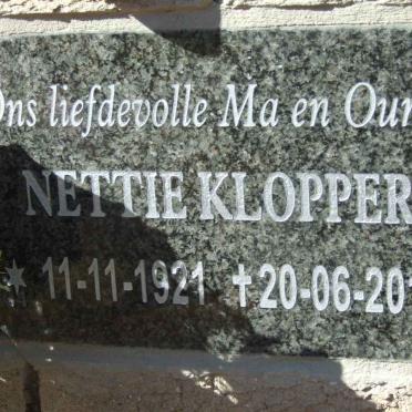 KLOPPER Nettie 1921-2012
