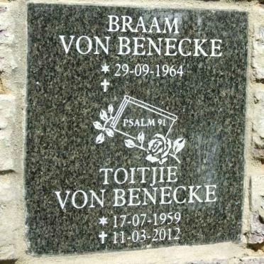 BENECKE Braam, von 1964- &amp; Toitjie 1959-2012