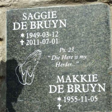 BRUYN Saggie, de 1949-2011 &amp; Makkie 1955-
