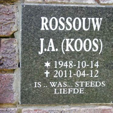 ROSSOUW J.A. 1948-2011