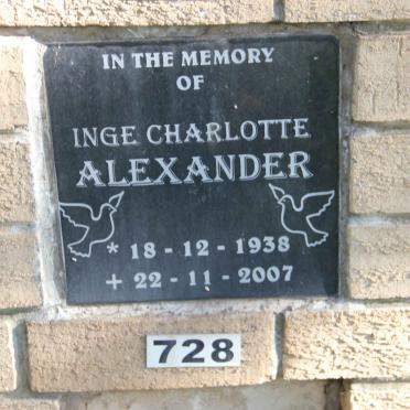 ALEXANDER Inge Charlotte 1938-2007