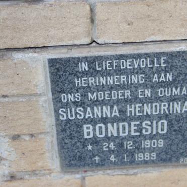 BONDESIO Susanna Hendrina 1909-1989