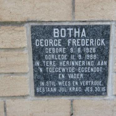 BOTHA George Frederick 1926-1988