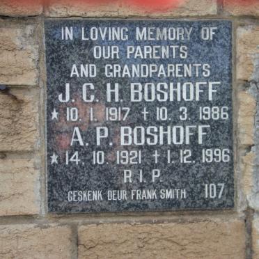 BOSHOFF J.C.H. 1917-1986 &amp; A.P. 1921-1996