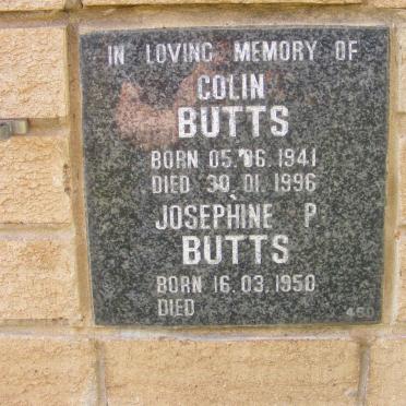 BUTTS Colin 1941-1996 &amp; Josephine P. 1950-