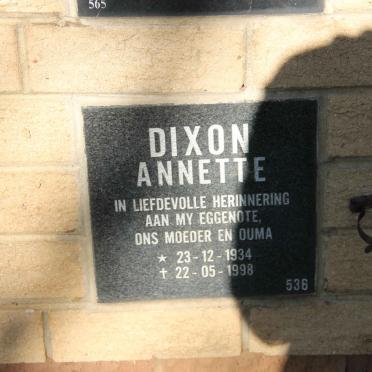 DIXON Annette 1934-1998
