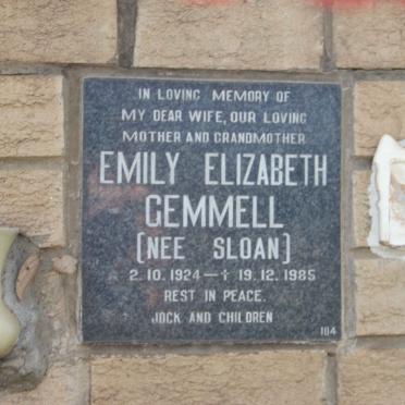 GEMMELL Emily Elizabeth nee SLOAN 1924-1985