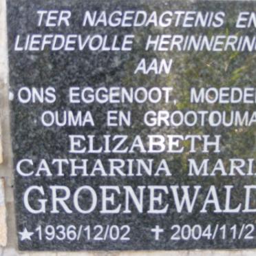 GROENEWALD Elizabeth Catharina Maria 1936-2004