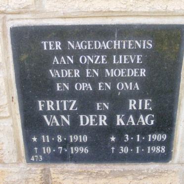 KAAG Fritz, van der 1910-1996 &amp; Rie 1909-1988
