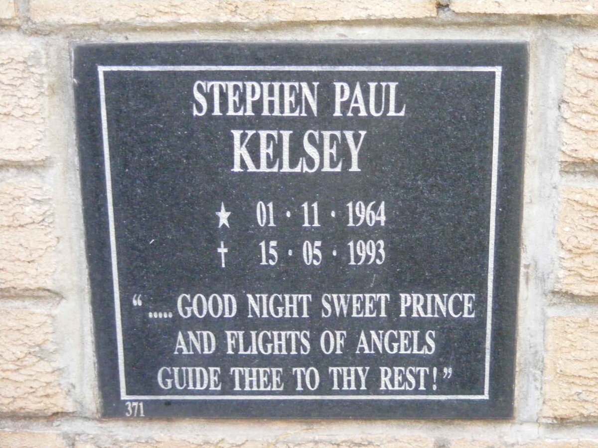 KELSEY Stephen Paul 1964-1993