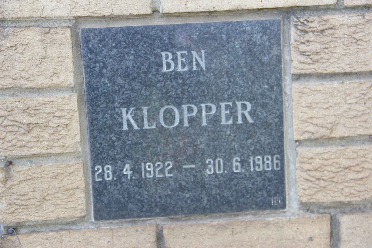 KLOPPER Ben 1922-1986