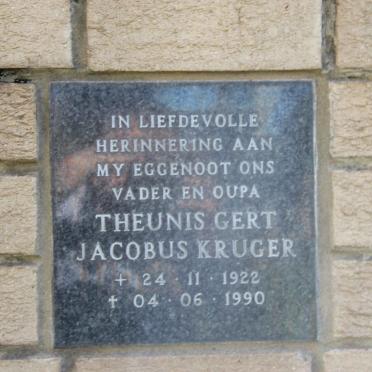 KRUGER Theunis Gert Jacobus 1922-1990
