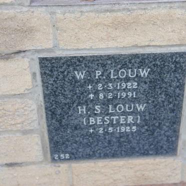 LOUW W.P. 1922-1991 &amp; H.S. BESTER 1925-