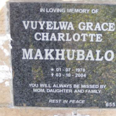 MAKHUBALO Vuyelwa Grace Charlotte 1978-2004