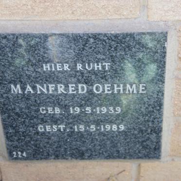 OEHME Manfred 1939-1989