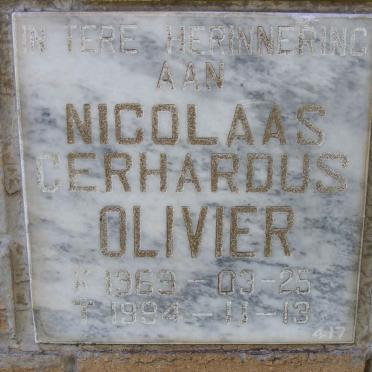 OLIVIER Nicolaas Gerhardus 1969-1994