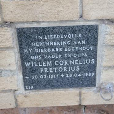 PRETORIUS Willem Cornelius 1917-1989