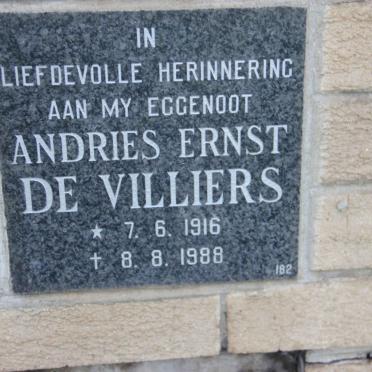 VILLIERS Andries Ernst, de 1916-1988