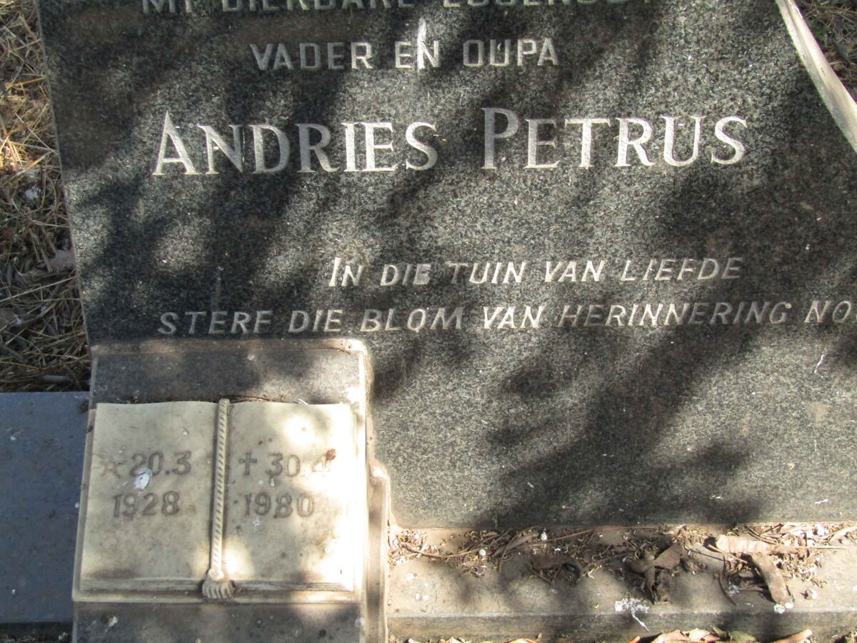 ? Andries Petrus 1928-1980 &amp; ? 1920-2013