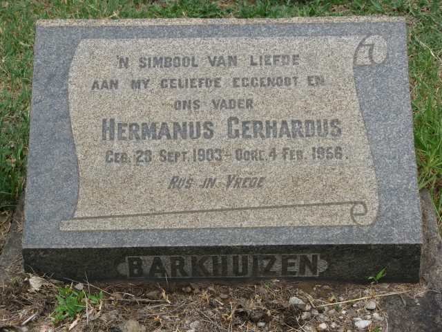 BARKHUIZEN Hermanus Gerhardus 1903-1956