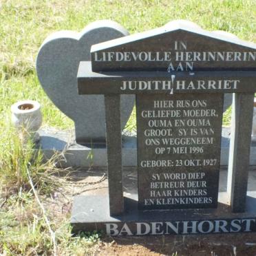 BADENHORST Judith Harriet 1927-1996