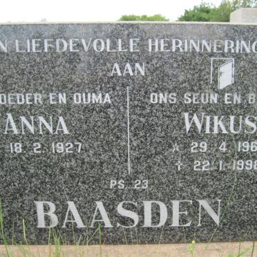 BAASDEN Anna 1927- :: BAASDEN Wikus 1964-1998