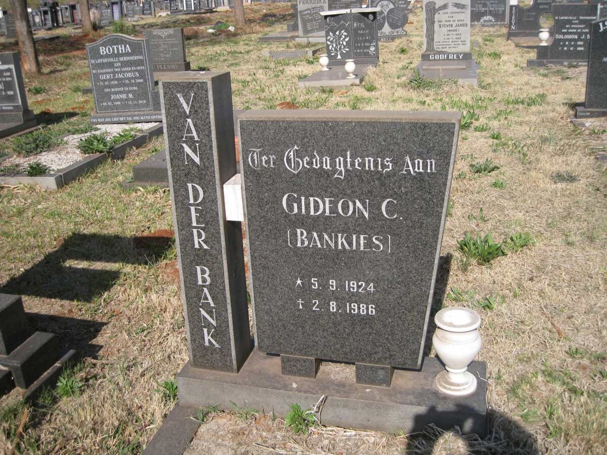 BANK Gideon C., van der 1924-1986