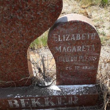 BEKKER Elizabeth Magareta nee DU PLESSIS 1930-