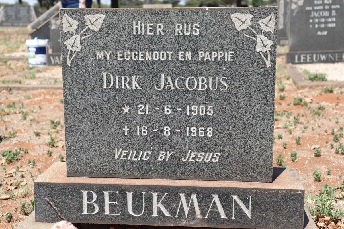 BEUKMAN Dirk Jacobus 1905-1968