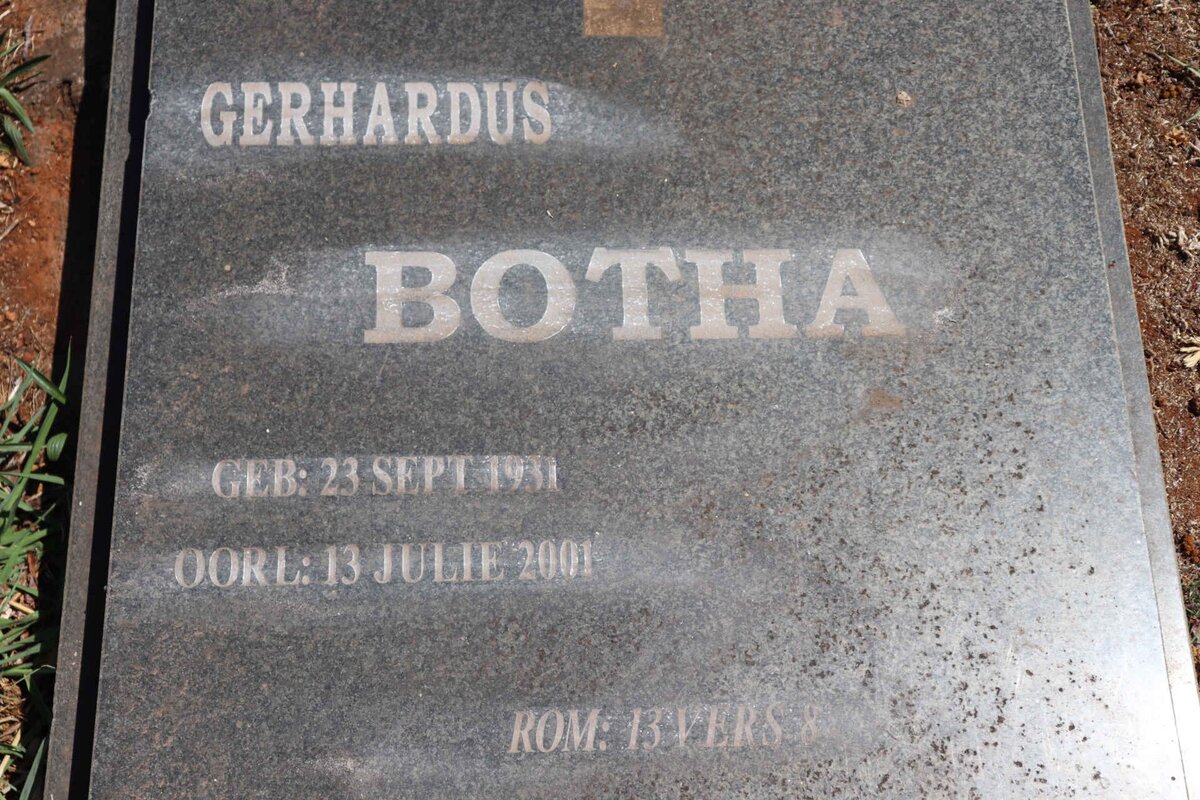 BOTHA Gerhardus 1931-2001