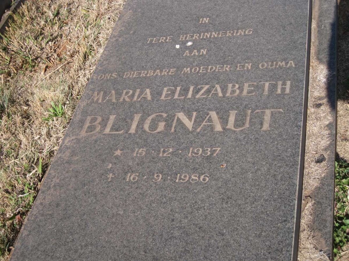 BLIGNAUT Maria Elizabeth 1937-1986