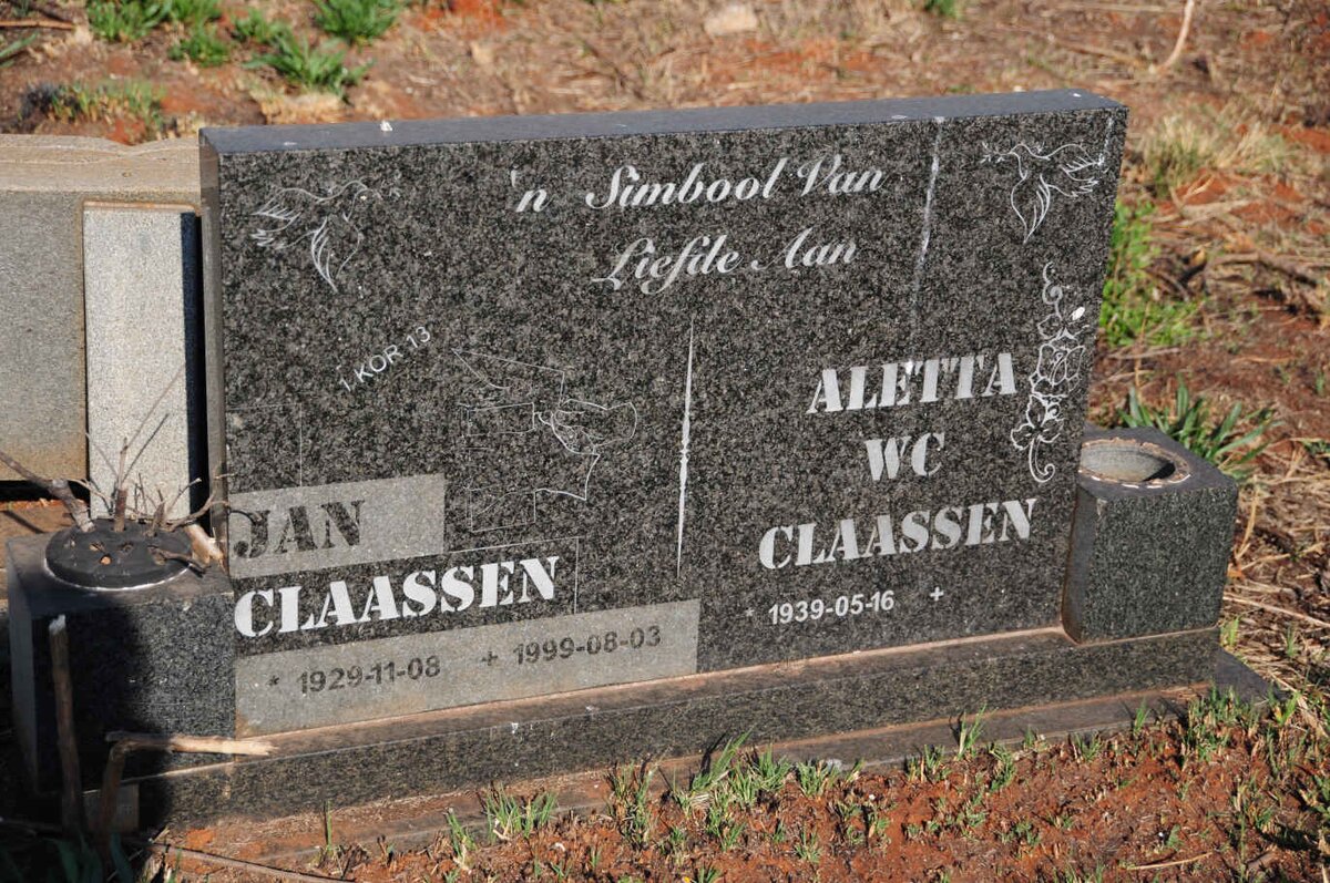 CLAASSEN Jan 1929-1999 & Aletta W.C. 1939-