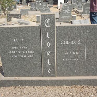 CLOETE Gideon S. 1933-1979