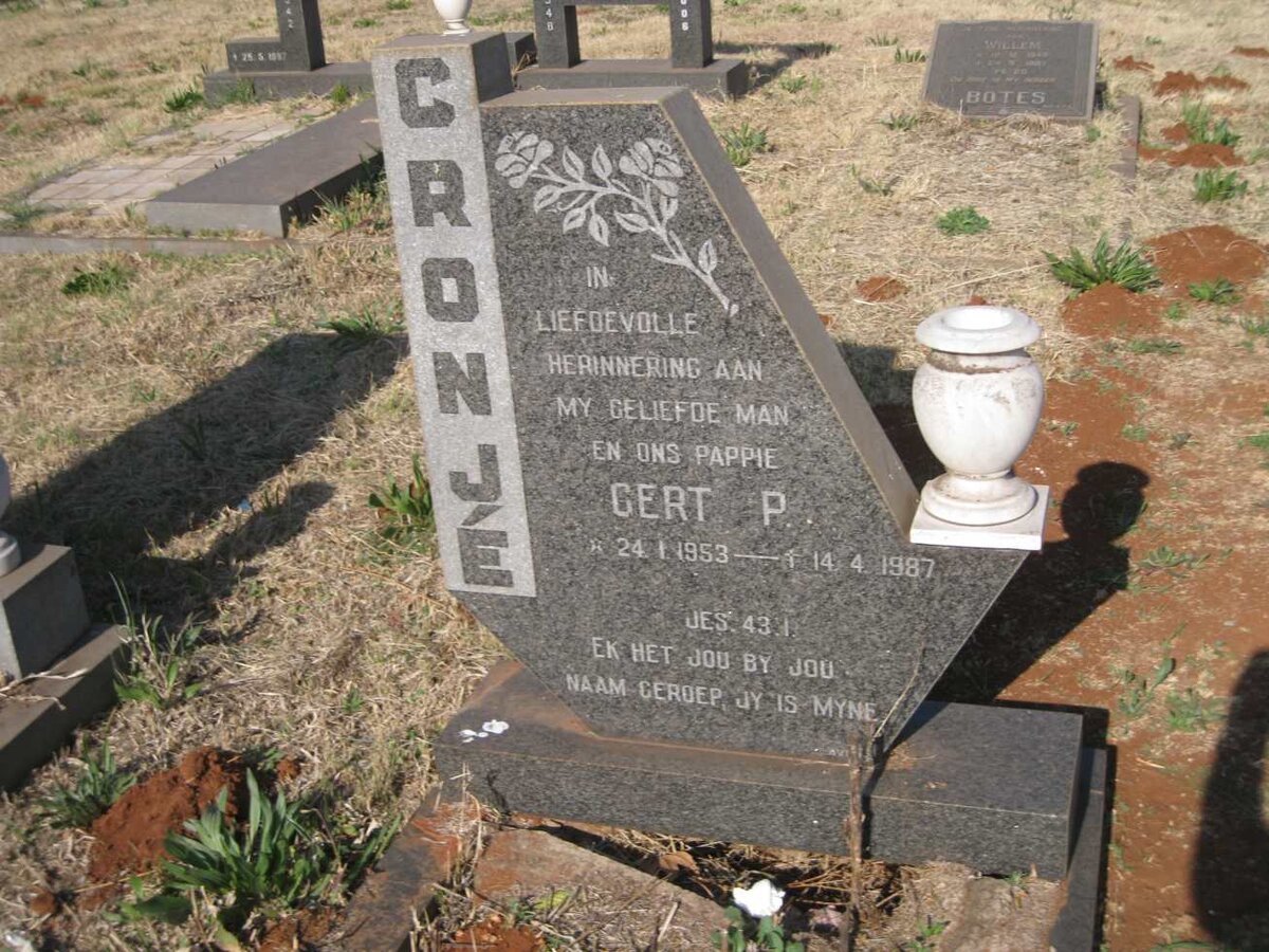 CRONJE Gert P. 1953-1987