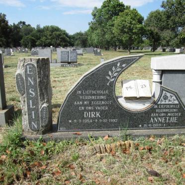 ENSLIN Dirk 1954-1992 &amp; Annetjie 1959-
