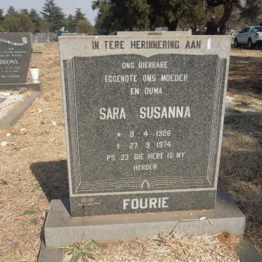 FOURIE Sara Susanna 1926-1974