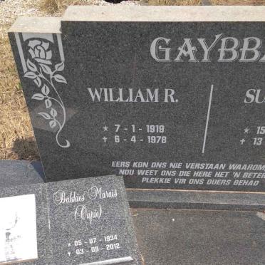GAYBBA William R. 1919-1978 &amp; Susara M. 1921-1978